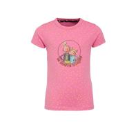 De Zoete Zusjes by Wehkamp T-shirt met stippenprint roze/geel - thumbnail