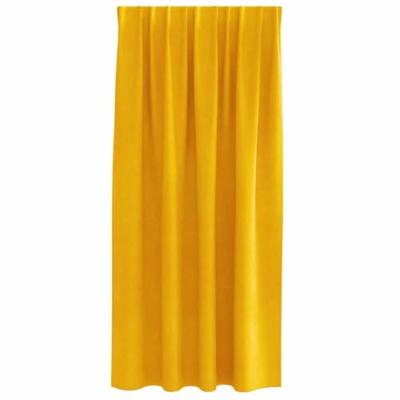VidaXL Verduisterende gordijnen 2 pcs mosterdgeel 140 x 175 cm fluweel