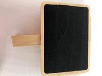Houten schrijfbordje met knijper 7x7cm - thumbnail