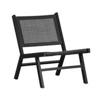Woood Puk loungestoel Zwart - thumbnail