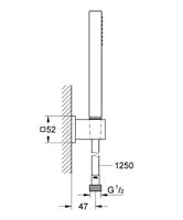 GROHE Euphoria Cube Handdoucheset - staafhanddouche - met houder - gladde doucheslang - 175cm - chroom 27703000 - thumbnail