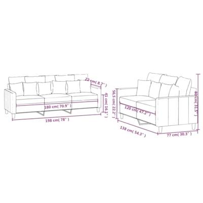 2-delige Loungeset met kussens fluweel roze