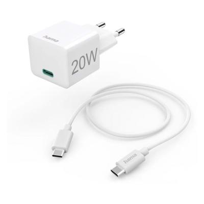 Hama Snellader met oplaadkabel USB-C mini-oplader PD 20 W 1 m Oplader Wit Hama Snellader met oplaadkabel USB-C mini-oplader PD 20 W 1 m Oplader Wit