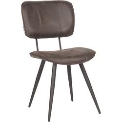 LABEL51 Eetkamerstoel 'Fos', Leer, kleur Antraciet