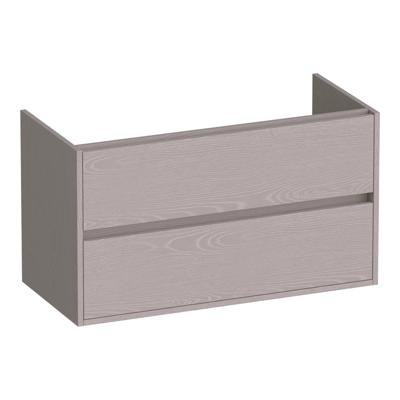 Brauer Adore - Onderkast - 100 cm - met 2 Softclose Lades Greeploos en 1 Sifon Uitsparing - Timber Greige