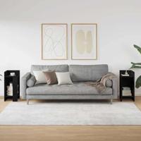 Bijzettafels 2 st met plank 25,5x27x60 cm zwart - thumbnail