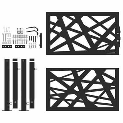 Poort met lichtontwerp 100x100 cm staal zwart