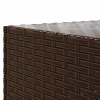 7-delige Loungeset met kussens poly rattan bruin - thumbnail
