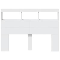 Hoofdbordkast met LED-verlichting 140x17x102 cm wit - thumbnail