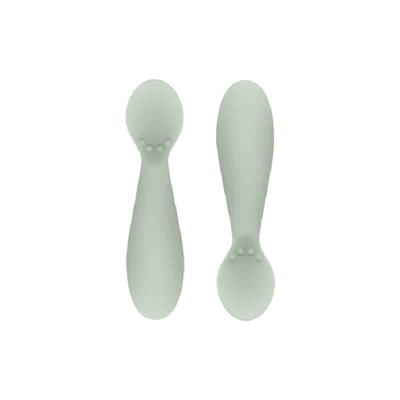 Siliconen set van 2 EZPZ Tiny spoon voor peuters amandelgroen