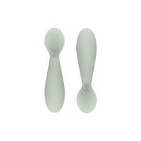Siliconen set van 2 EZPZ Tiny spoon voor peuters amandelgroen - thumbnail