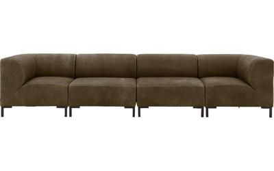 Goossens Excellent Bank Marshall groen, leer, 2 x 1,5-zits, urban industrieel