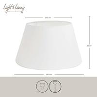 Light & Living Drum Lampenkap Polycotton - Wit - 45x35x25cm - thumbnail