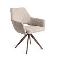 Jesper Home Draaibare Eetkamerstoel 'Yanai' Turn Brown, kleur Biscuit Beach - thumbnail