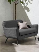 Jonah sofa 2-seater dark grey steel/dark grey wicker Eurofar - Eurofar - thumbnail