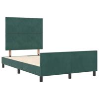 Bedframe met hoofdeinde Donkergroen 120 x 200 cm Fluweel - thumbnail