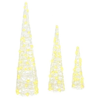 Kerstboom met 90 LED 3 pcs Warmwit 40 cm 60 cm 80 cm Acryl