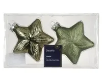 Ster glas L10b4h10 cm rosemarijn 2 st Decoris - Decoris - thumbnail