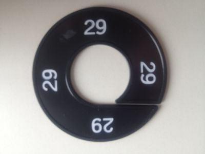 Maatring 9cm zwart/wit 29