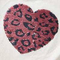 Kindershirt met lange mouwen pailletten hart 92 ecru - thumbnail
