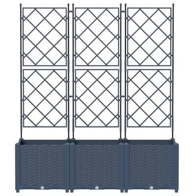VidaXL Tuin bloempot 3 pcs grijs 120 x 40 x 143 cm staal