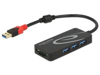 Delock 62899 USB 3.1 Gen 1-hub Zwart - thumbnail