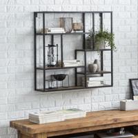 Artistiq Wandrek 'Cristan' Mangohout en metaal, 80 x 80cm - thumbnail