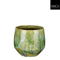 Harris pot rond groen H18 x D20 cm Mica Decorations - Mica decorations - thumbnail