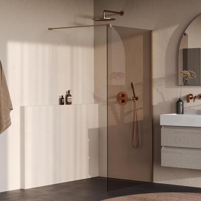BRAUER Oblivion Inloopdouche - 90x200cm - glascoating - brons glas - geborsteld koper PVD GS-OBI1B90200GK