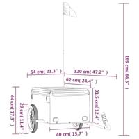 Fietstrailer 30 kg ijzer zwart en groen - thumbnail
