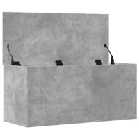Opbergbox 100x42x46 cm bewerkt hout betongrijs - thumbnail