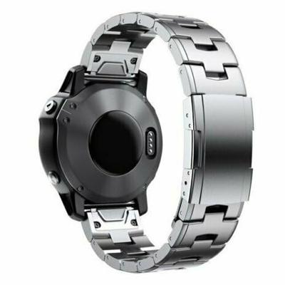 By Qubix - Titanium schakelband - Zilver - Compatible met Garmin Approach S60 & S62 / Instinct/Instinct 2 (Solar) - Compatible Garmin bandje - Bandbreedte: 22mm