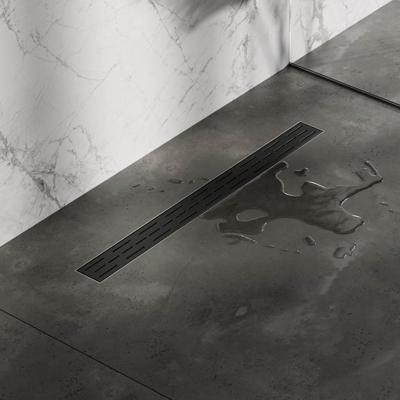 Douchegoot Brauer StanDrain 70x7 cm Zwart Vloerflens Inclusief Kunststof Sifon Verstelbare Poten Brauer