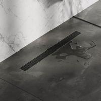 Douchegoot Brauer StanDrain 70x7 cm Zwart Vloerflens Inclusief Kunststof Sifon Verstelbare Poten Brauer - thumbnail