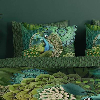 HIP Dekbedovertrek "mandalas & pauw" - Groen - (240x200/220 cm) - Katoen Satijn