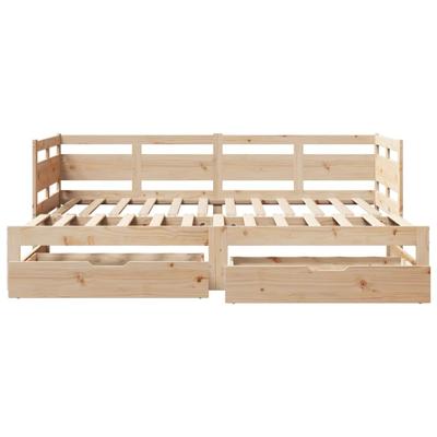 Slaapbank met onderschuifbed en lades zonder matras 90x200 cm