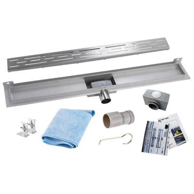 Wiesbaden Eco RVS douchegoot met muurflens 100 cm