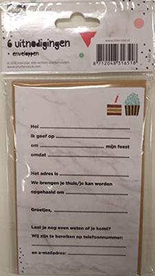 Uitnodiging cake 13.5x9cm