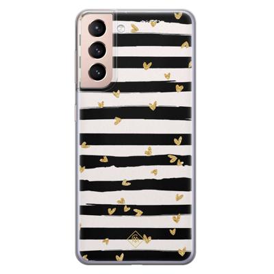 Samsung Galaxy S21 siliconen telefoonhoesje - Hart streepjes