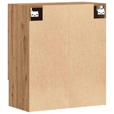 Wandkast 60x31x70 cm bewerkt hout artisanaal eikenkleur