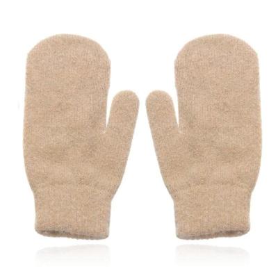 LGT JWLS Beige Gebreide Dameswanten - Luxe Konijnenbont Look