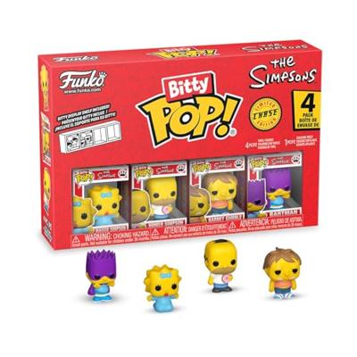 The Simpsons Funko Bitty Pop! 4-Pack: Maggie Simpson / Homer Simpson / Barney Gumble / Chase Figuur