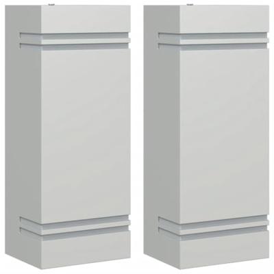 Buitenwandlampen 2 st roestvrij staal zilverkleurig Buitenwandlampen 2 st roestvrij staal zilverkleurig