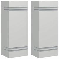 Buitenwandlampen 2 st roestvrij staal zilverkleurig - thumbnail