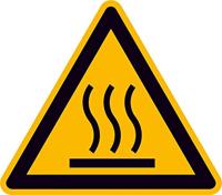 Waarschuwingsbord Heet oppervlak Zelfklevende folie 50 mm ISO 7010 10 stuk(s) - thumbnail