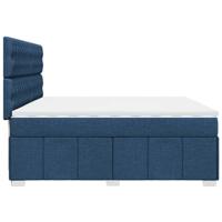 Boxspring met matras stof blauw 140x200 cm - thumbnail