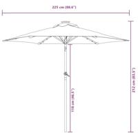 Parasol met LED's en stalen paal 225x225x212cm antracietkleurig - thumbnail