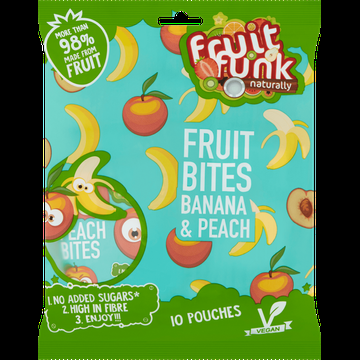 Fruitfunk Fruit Bites Banana & Peach 10 x 10 g bij Jumbo