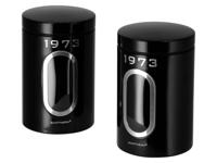 SILVERCREST Set van 2 voorraadpotten (Zwart) - thumbnail