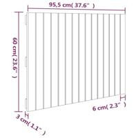 Wandhoofdbord 95,5x3x60 cm massief grenenhout grijs - thumbnail